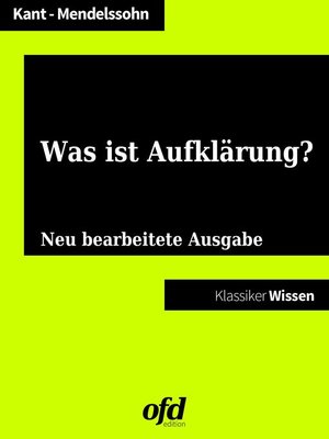 cover image of Was ist Aufklärung?